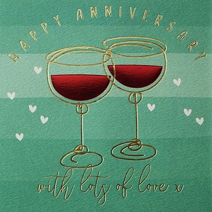 Anniversary Cards - WITH Lots of LOVE - HAPPY ANNIVERSARY Cards - WEDDING Anniversary CARDS - Cute WEDDING Anniversary CARD For FRIENDS - Parents