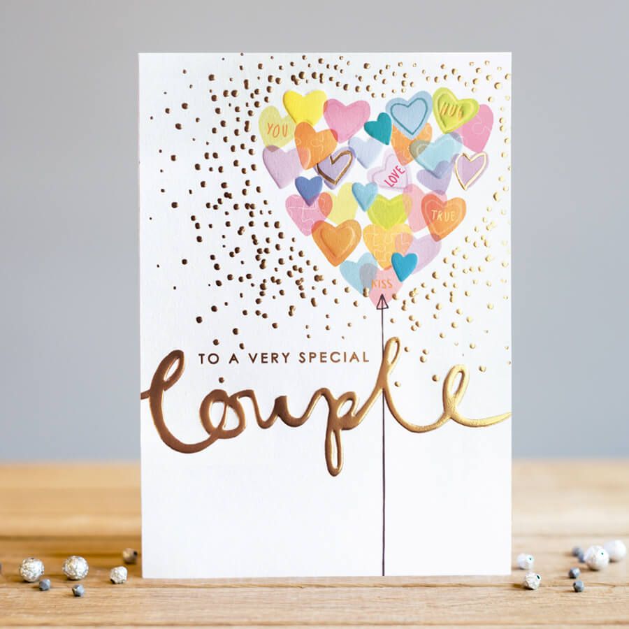 To A Very Special Couple Greeting Card - BEAUTIFUL Gold FOIL Greeting CARD - Blank CARD - COUPLE Celebration CARDS - CARDS FOR Wedding - ANNIVERSARY