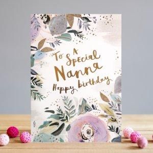 Special Nanna Birthday Cards - NANNA Happy BIRTHDAY - Pretty FLORAL Birthda