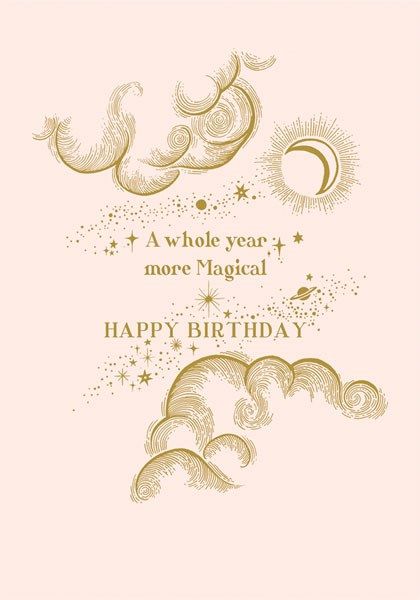 Celestial Birthday Cards - A Whole YEAR More MAGICAL - Pretty PINK Birthday