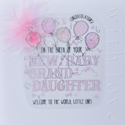 New Baby Granddaughter Card - WELCOME To The WORLD - Luxury BOXED Card - NE