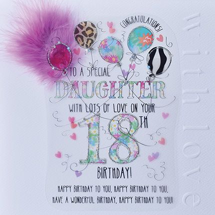 18th Birthday Card For Daughter - WITH Lots Of LOVE On Your 18th - LUXURY B