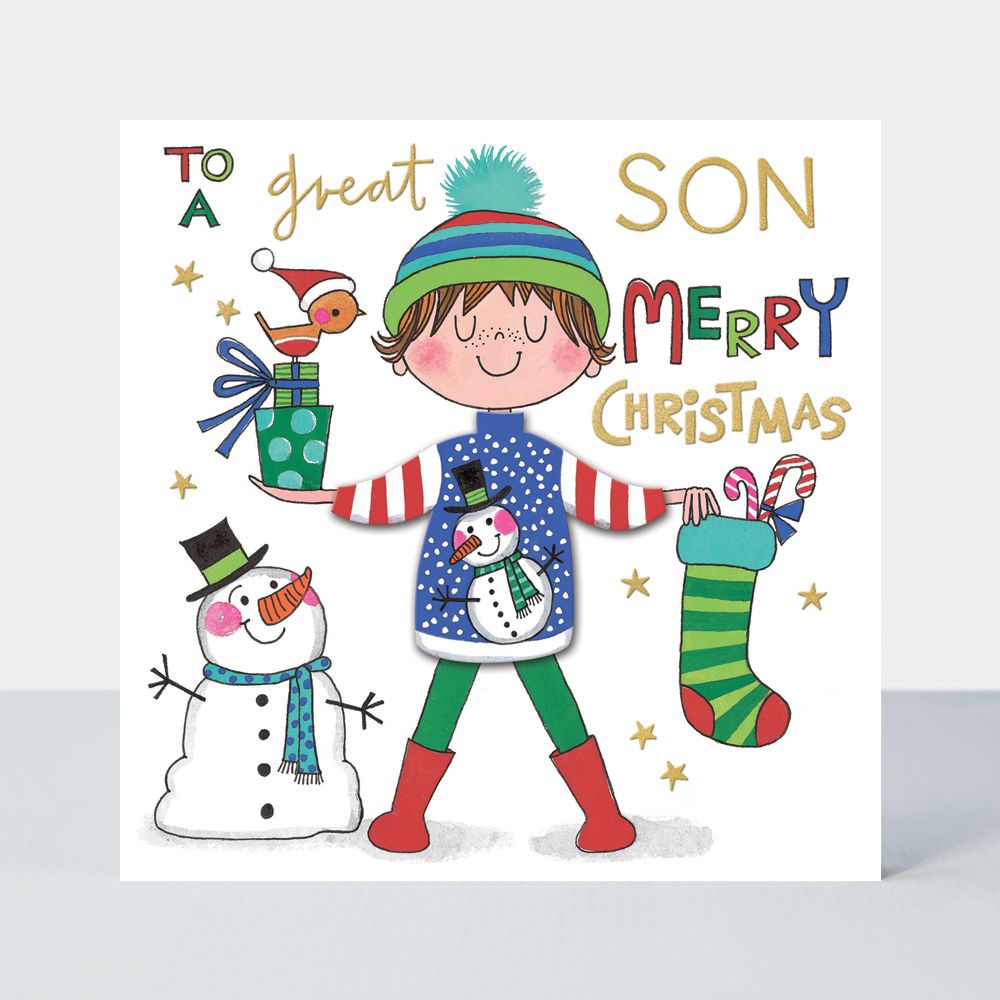 Son Christmas Cards - To A GREAT Son MERRY Xmas - CHILDRENS Christmas CARDS