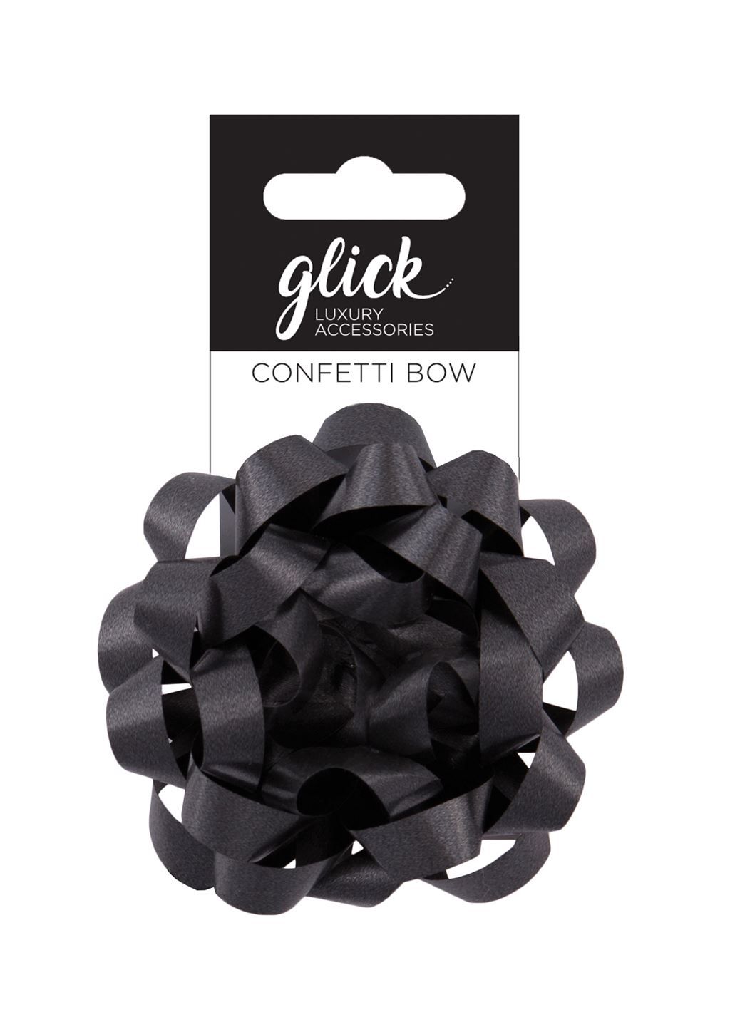 Confetti Bows - BLACK - PACK Of 3 - 8CM Satin FINISH Confetti BOWS - Gift W