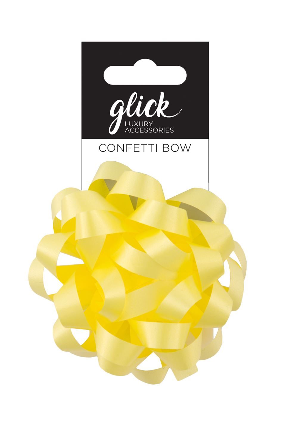 Confetti Bows - LEMON YELLOW - PACK Of 3 - 8CM Satin FINISH Confetti BOWS -