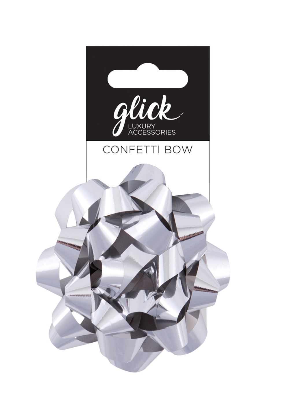 Metallic Gift Bows - METALLIC SILVER - PACK Of 3 - 8CM Confetti BOWS - Gift