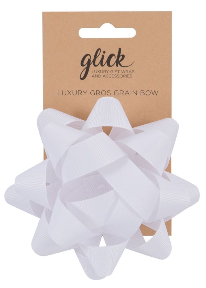 Confetti Bows - WHITE - 12CM Grosgrain CONFETTI BOWS - Luxury GIFT Bow - GIFT Wrap BOW - Large GIFT Bow - WHITE Luxury GROSGRAIN Bow