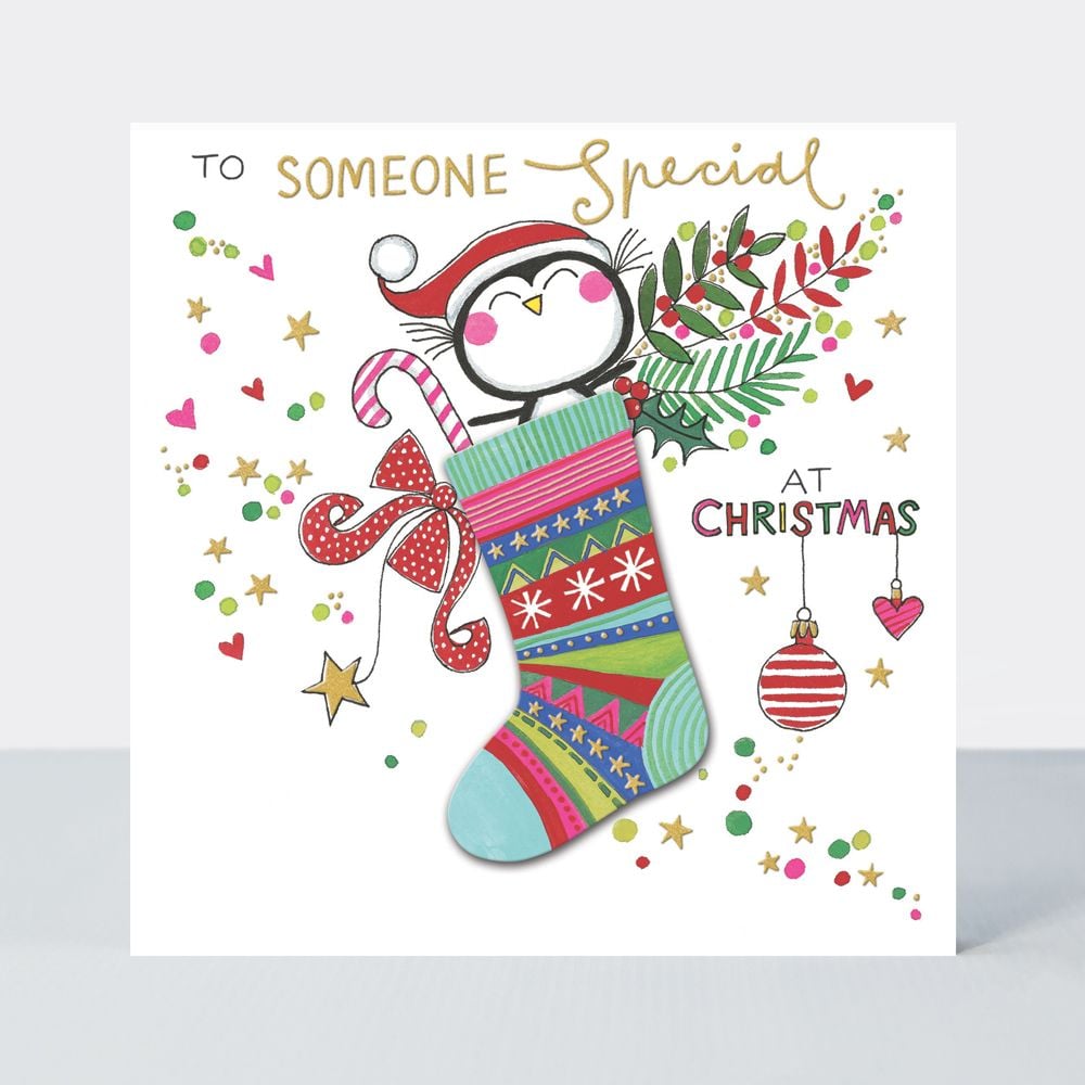 To Someone Special Christmas Card - LOVE Christmas CARDS - Cute PENGUIN Chr