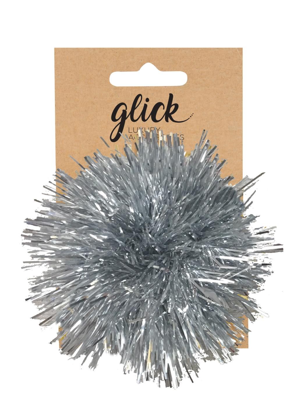 Silver Gift Wrap - TINSEL Pom Poms - GIFT Wrap POM Poms - Gift WRAP - BIRTH