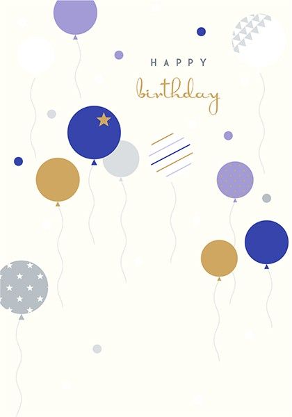 BIRTHDAY Cards For HIM - HAPPY Birthday - STYLISH Birthday CARDS For MEN - Balloons BIRTHDAY Cards - Birthday CARDS For FRIEND - Colleague - NEPHEW