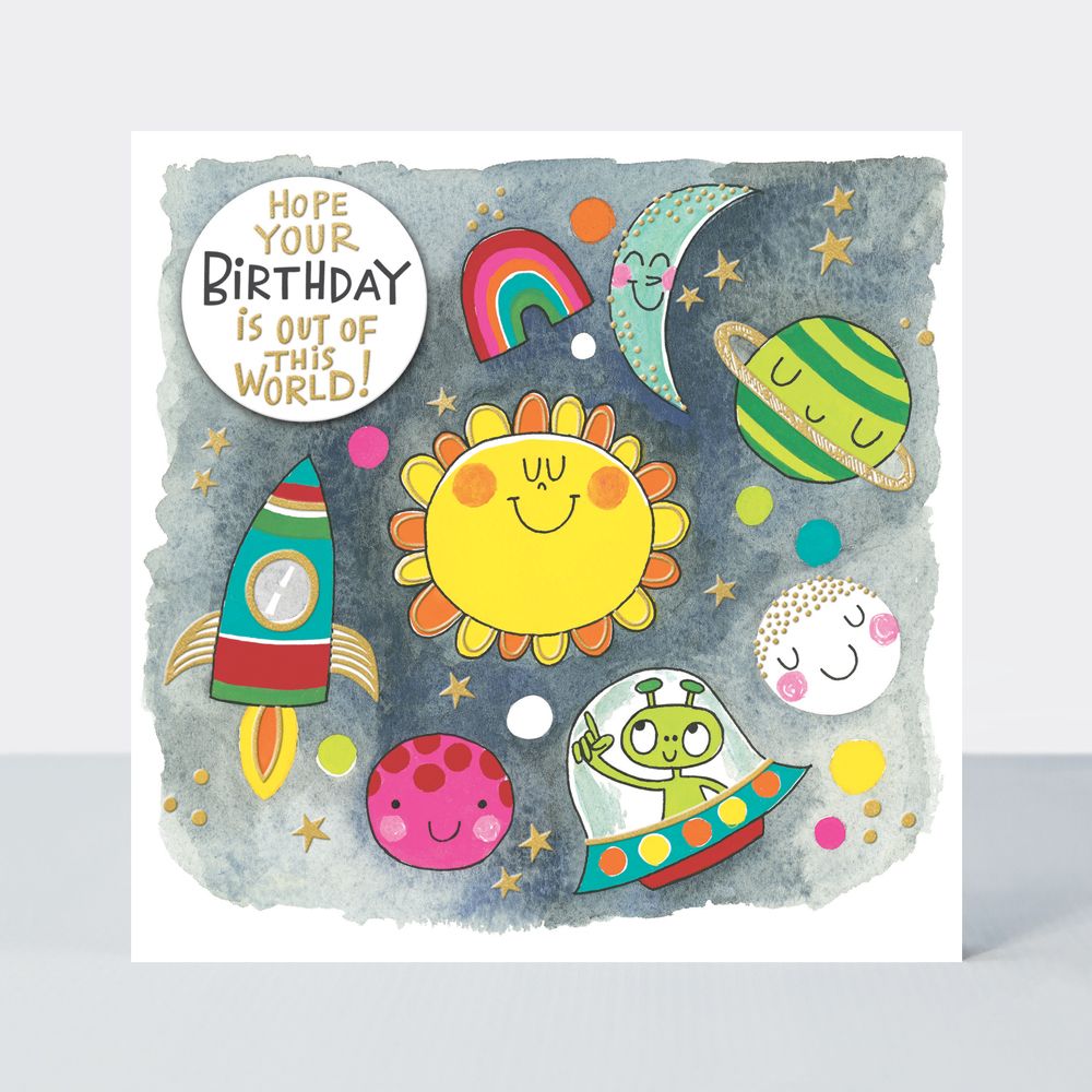 Space Rocket Birthday Cards - HOPE Your BIRTHDAY Is OUT Of THIS WORLD - Chi