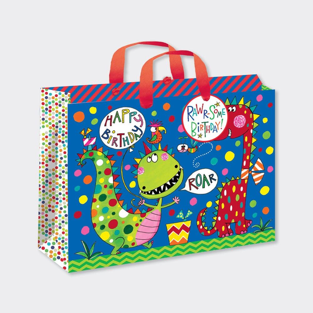 Large Luxury Gift Bag - CHILDREN'S Gift Wrap - DINOSAUR GIFT Bag - GIFT BAG