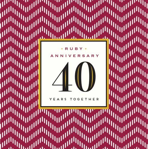 Ruby Anniversary Card - 40 YEARS Together - 40th WEDDING Anniversary CARD -