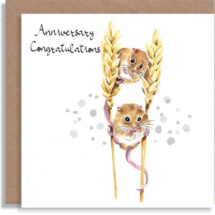Anniversary Congratulations Card - ANNIVERSARY Congratulations - FIELD Mice ANNIVERSARY Card -  Wedding ANNIVERSARY Cards - Anniversary CARDS Online 