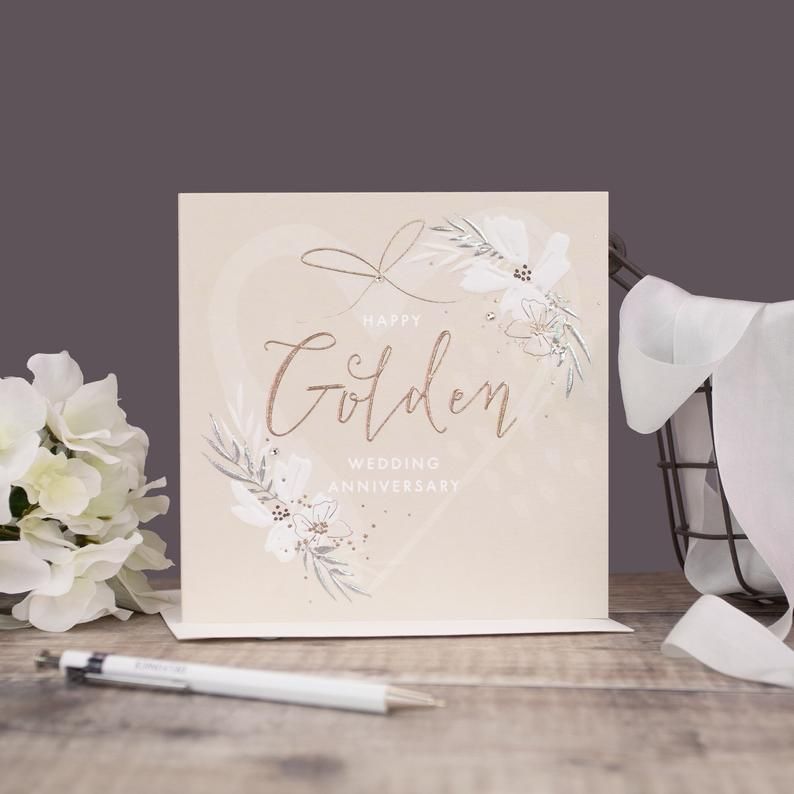 Golden Wedding Anniversary Cards - HAPPY Golden WEDDING Anniversary - 50th 