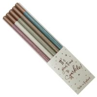 Pencils - GLITTER Wood Pencils PACK Of 5 - HB Pencils 5 PACK - Packs Of PENCILS - Wooden LEAD Pencils - GRAPHITE Pencils - SPARKLY Pencils