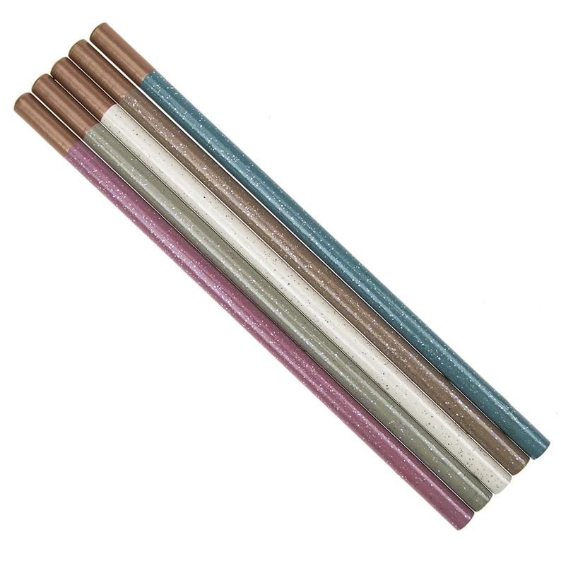 Pencils - GLITTER Wood Pencils PACK Of 5 - HB Pencils 5 PACK - Packs Of PEN