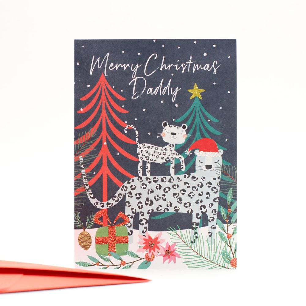 Dad Christmas Cards - MERRY Christmas DADDY - Daddy CHRISTMAS Cards - CUTE Leopard CHRISTMAS Cards - Christmas CARDS Online