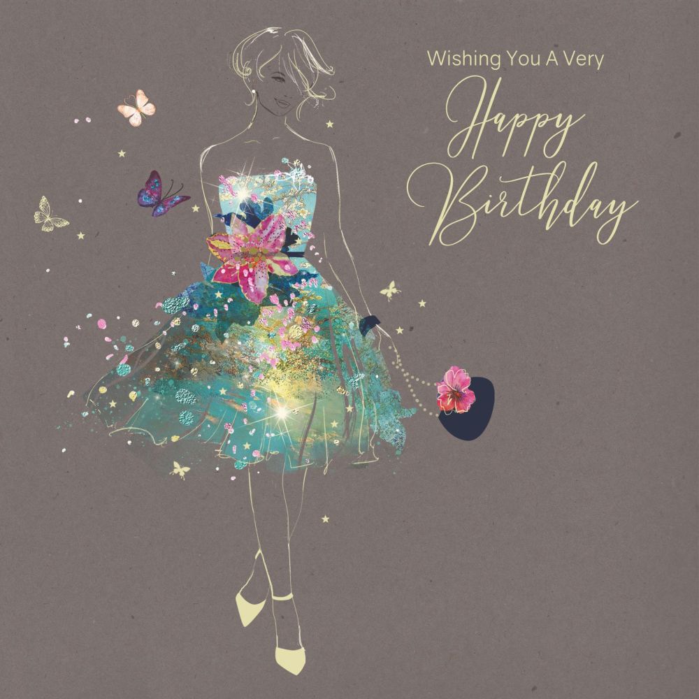 Chic Birthday Cards For Her - WISHING You A VERY Happy Birthday - UNIQUE Bi