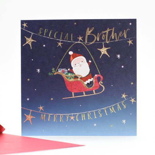 Brother  Christmas Cards - CHRISTMAS Cards For KIDS - MERRY Christmas - SPECIAL Brother CHRISTMAS Cards - CUTE Reindeer Xmas CARD