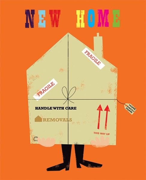 Funny New Home Greeting Cards - NEW Home CARDS - Handle WITH Care - PACKING Box MOVING Home CARD - First HOME Cards - New HOUSE Cards