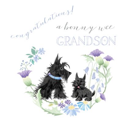 Bonny Wee Grandson Card - NEW Grandson CARDS - NEW Baby CARDS - New BABY BO