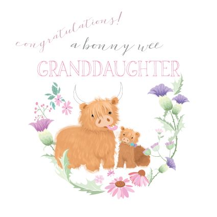 Bonny Wee Granddaughter Card - NEW Granddaughter CARDS - NEW Baby CARDS - N