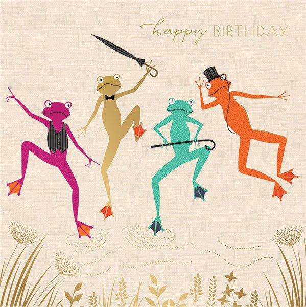 Happy Birthday Card For Him - DANCING FROG BIRTHDAY Card - LUXURY Birthday 