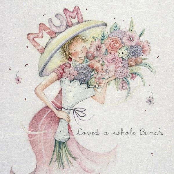 Loving Birthday Card For Mum - LOVED A Whole BUNCH - Floral BIRTHDAY Card F