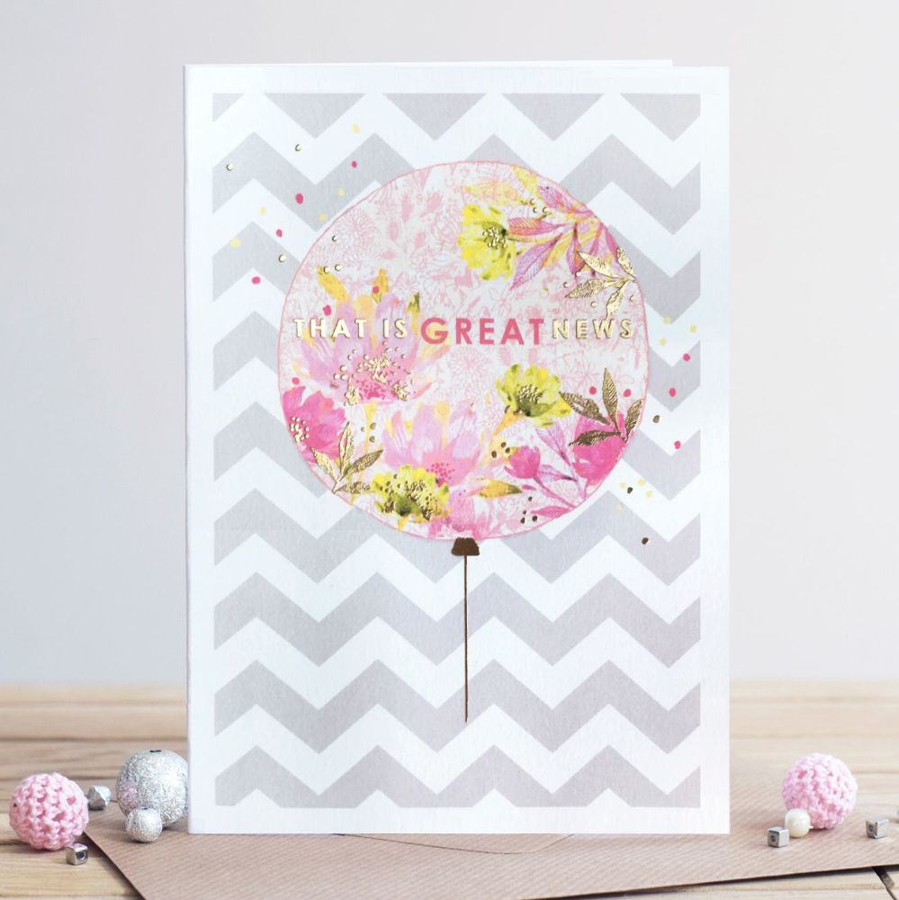 That Is Great News - GREAT News CONGRATULATIONS CARD - Pretty FLORAL Greeting CARD - Good NEWS Card - Good NEWS Card For PREGNANCY