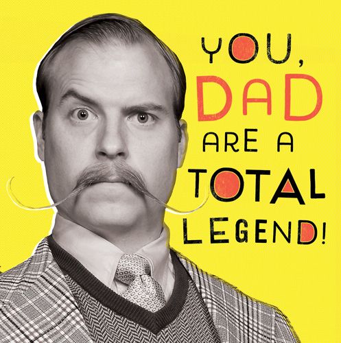 Legend Dad Card - You DAD Are A TOTAL LEGEND - Birthday CARDS For DAD - Ret