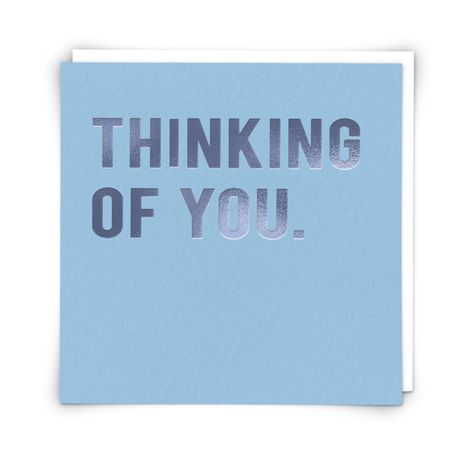 Thinking Of You Cards - MISS You CARDS - Contemporary SILVER FOIL Greeting 