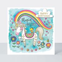 Magical Unicorn Birthday Cards - CHILDRENS Birthday CARDS - Happy BIRTHDAY Card - PRETTY Unicorn BIRTHDAY Card For DAUGHTER - Great GRANDDAUGHTER 