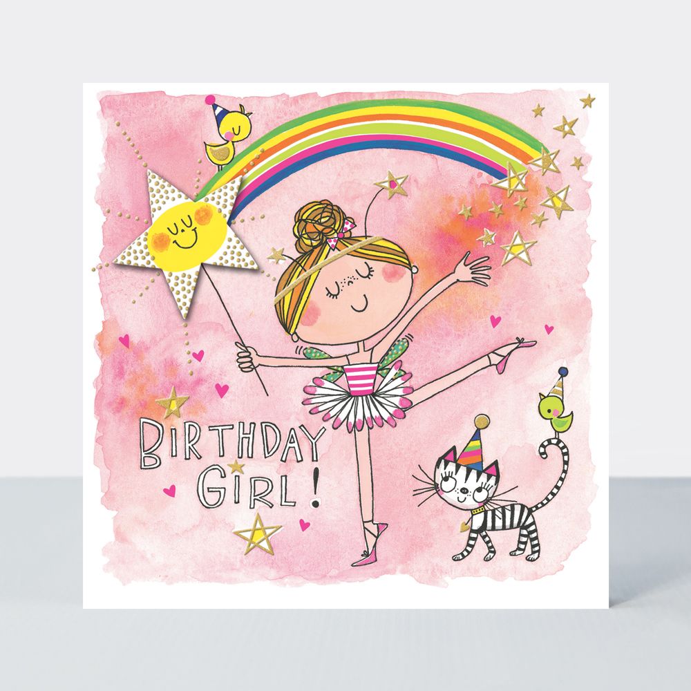 Ballerina Birthday Cards - CHILDRENS Birthday CARDS - HAPPY Birthday CARDS - Kids CARDS - Ballerina BIRTHDAY Card FOR Daughter - NIECE - Granddaughter