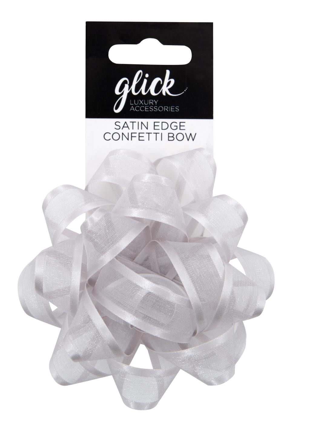 Sheer Ribbon Gift Bow - WHITE - 10CM - SATIN Edge GIFT Bows - LUXURY Gift B