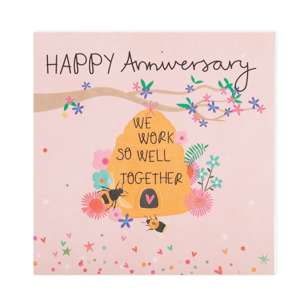 Happy Anniversary Greeting Cards - WE Work SO Well TOGETHER - ANNIVERSARY Cards - HAPPY Anniversary CARDS Online - Bee ANNIVERSARY Card