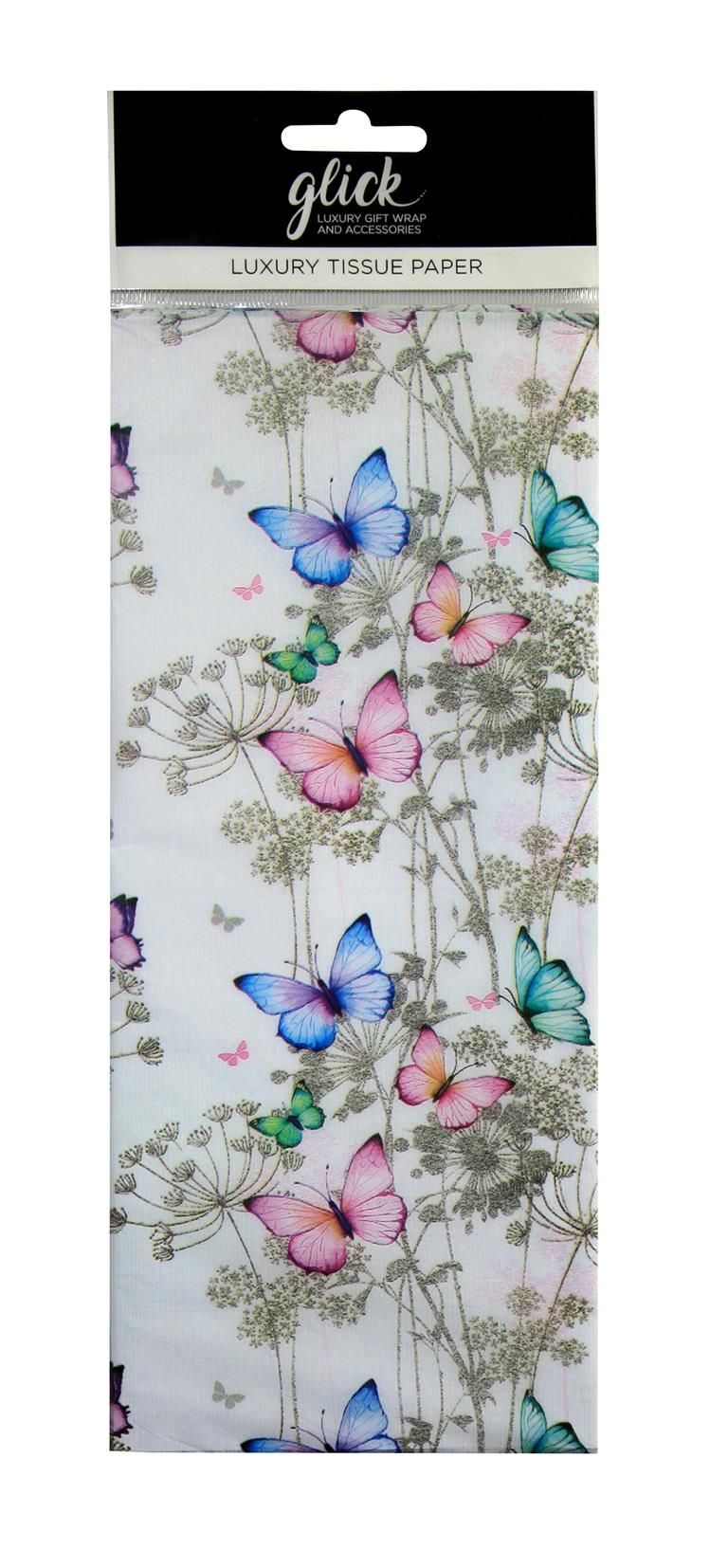 Butterfly Print Luxury Tissue Paper - Pack Of 4 LARGE Sheets - Luxury TISSU