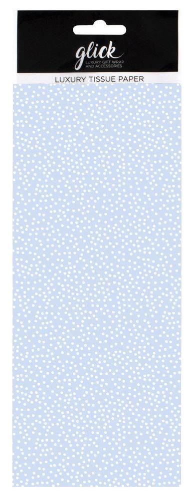 Blue & White Polka Dot Print Luxury Tissue Paper - Pack Of 4 LARGE Sheets - Luxury TISSUE Paper - GIFT Wrapping - BLUE & WHITE Polka DOT TISSUE Paper