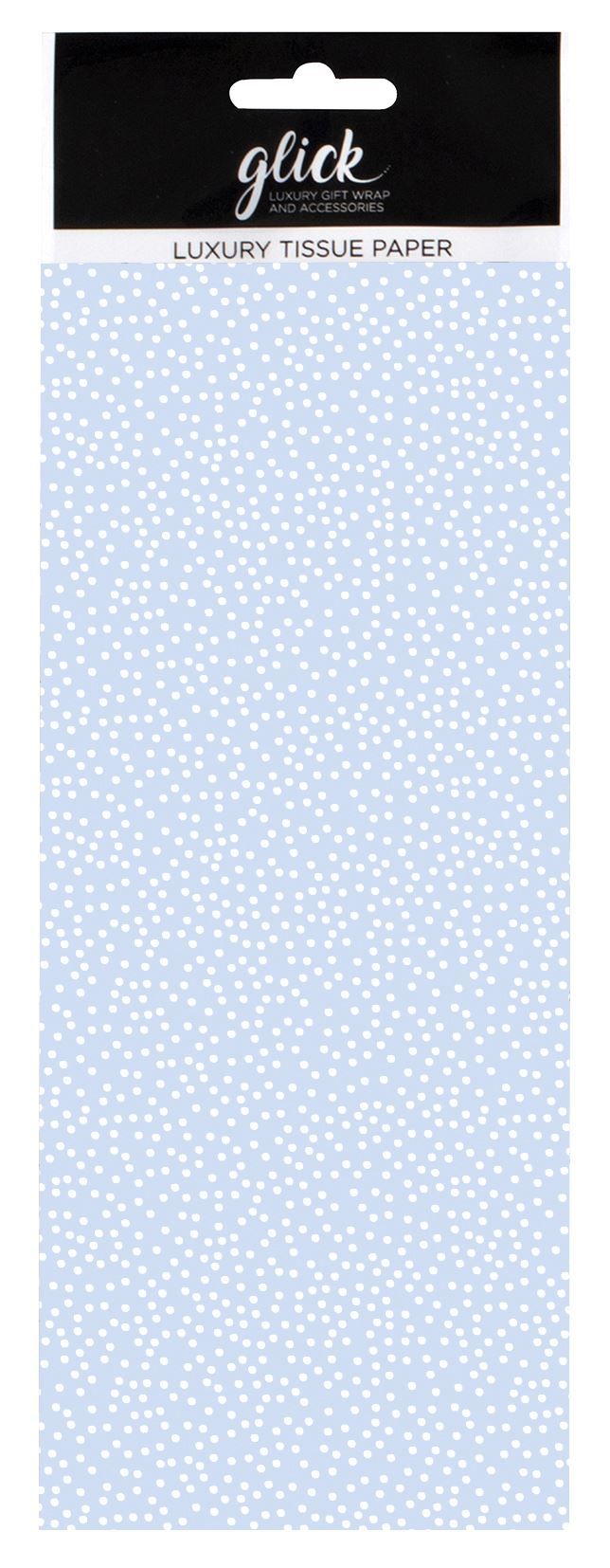 Blue & White Polka Dot Print Luxury Tissue Paper - Pack Of 4 LARGE Sheets -