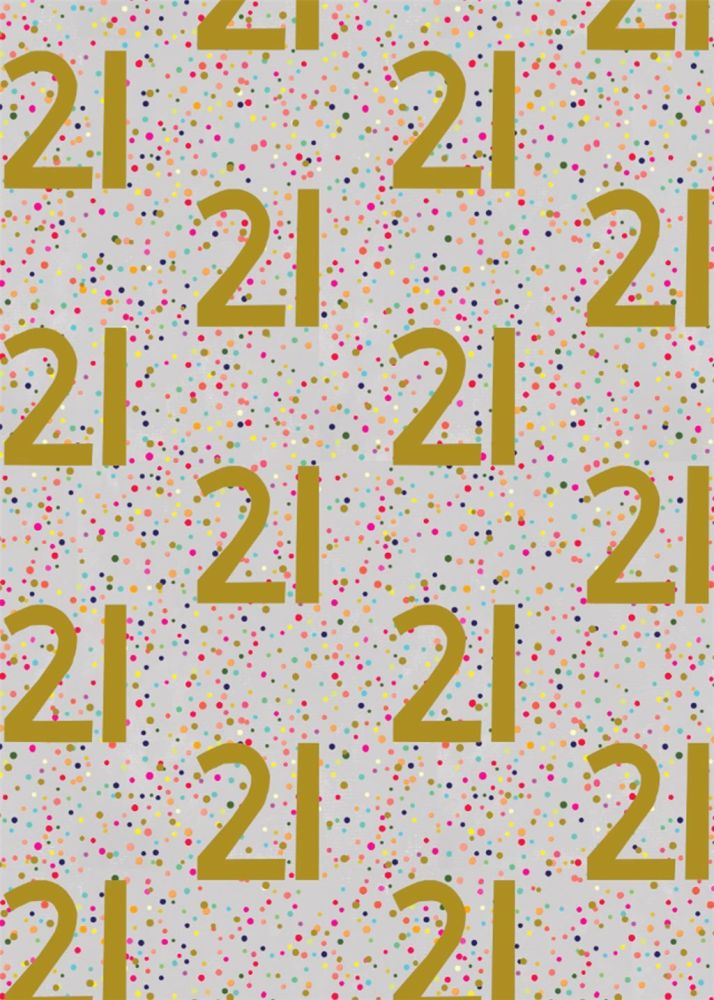 21st Birthday Wrapping Paper - 2 SHEETS Of LUXURY Gift WRAP - RECYCLABLE Wrapping Paper - Flat WRAP - WRAPPING Paper SHEETS - 21st BIRTHDAY Gift WRAP