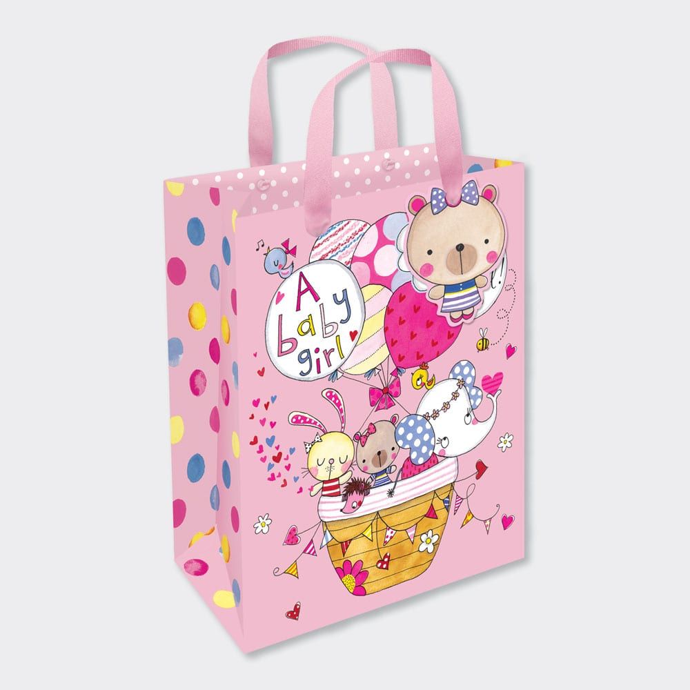 New Baby Girl Gift Bag - MEDIUM PORTRAIT Gift Bags - GIFT BAGS ‐ BABY Showe