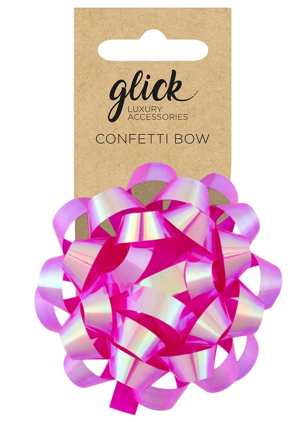 Confetti Bows - IRRIDESCENT PINK - PACK Of 3 - 8CM Satin FINISH Confetti BO