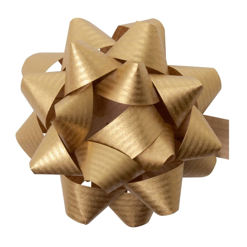 Eco Friendly Paper Gift Bows - GOLD - PACK Of 3 - RECYCLABLE Gift BOWS - Gift WRAP - Gift BOWS - GOLD Gift BOWS - 8cm GOLD Gift BOWS 
