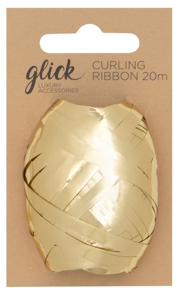 Curling Ribbon Metallic Gold - 5mm x 20m - PACK Of 2 - LUXURY Curling RIBBON - METALLIC Curling RIBBON - Gift WRAP Accessories
