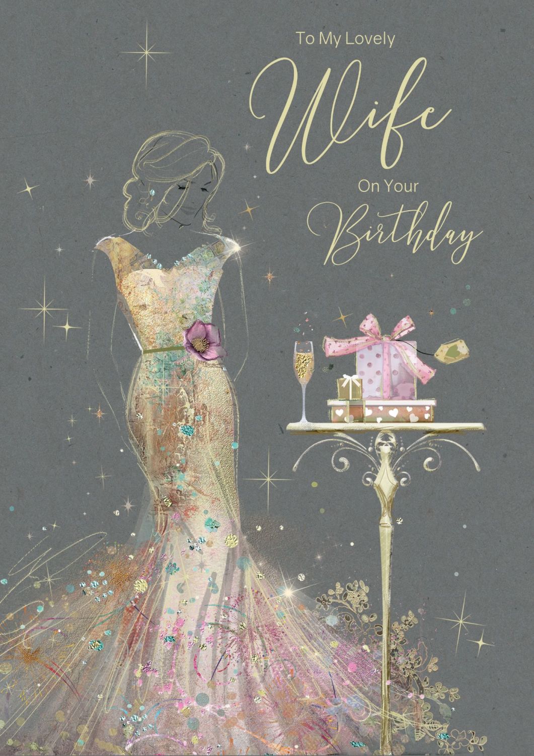 To My Lovely Wife On Your Birthday - UNIQUE Birthday CARDS - Pretty BIRTHDA