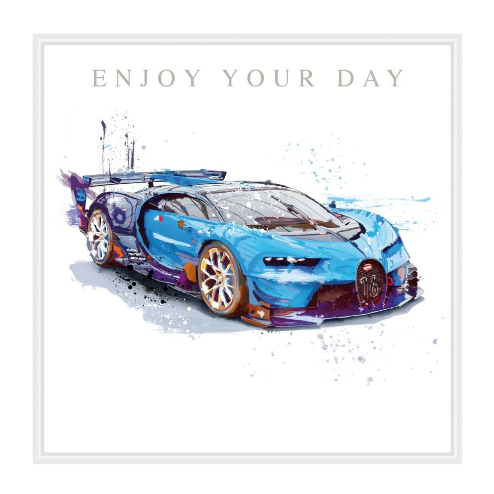 Bugatti Birthday Card - ENJOY Your DAY - BUGATTI Car Birthday CARDS - Legen