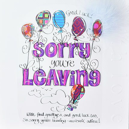 With Fond Goodbyes & Good Luck Too - LEAVING Card - LUXURY Embellished Boxe