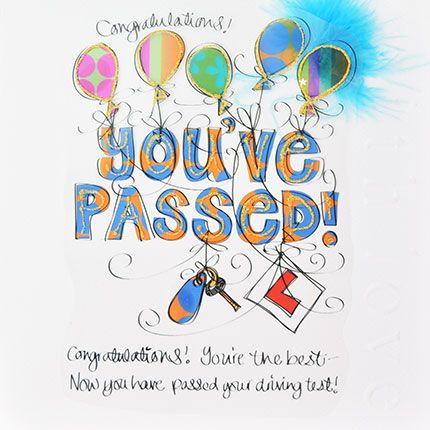 Congratulations You've Passed - PASSED DRIVING Test CARD - LUXURY Embellish