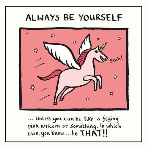 Friendship Greeting Cards - A FLYING Pink UNICORN - Inspirational BIRTHDAY 
