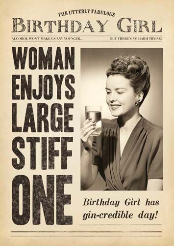 To The Utterly Fabulous Birthday Girl - WOMAN Enjoys LARGE Stiff One - FUNN